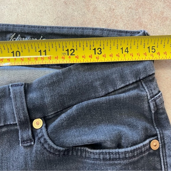 7 For All Mankind Faded Black Kimmie Straight Leg Stretch Denim Jeans - Picture 8 of 11
